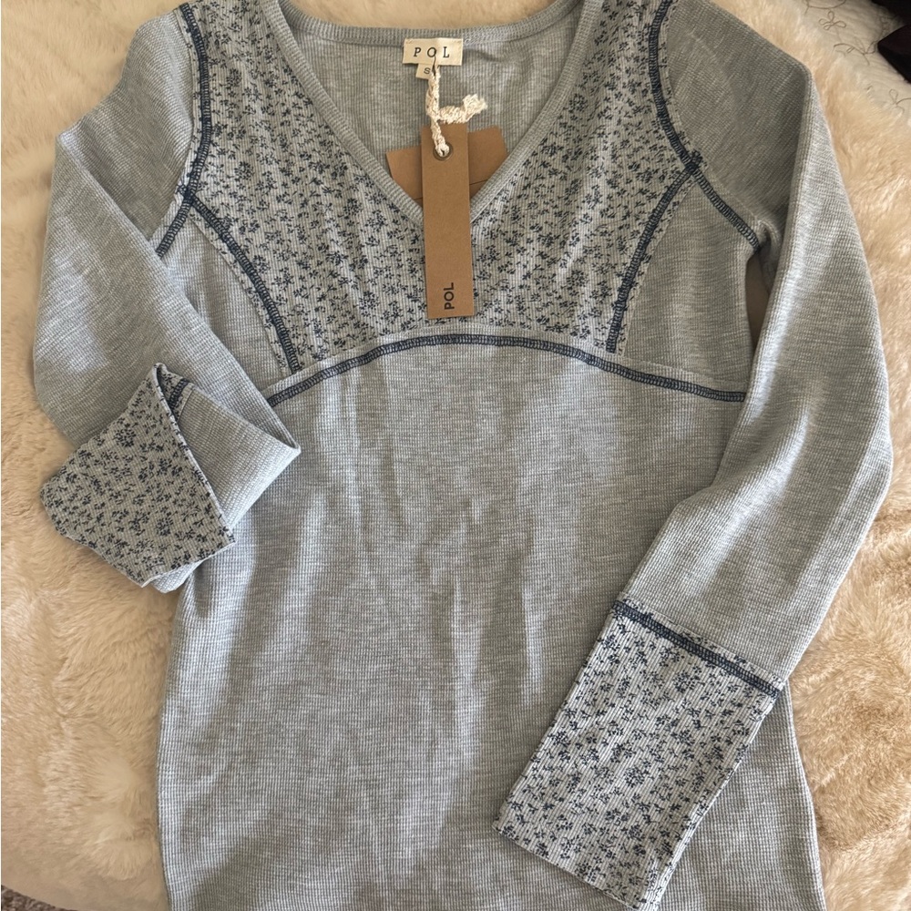 POL grey floral Patterned Sweater